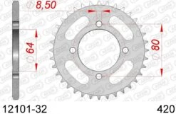 AFAM Tandwiel Achterzijde Staal 32T - 420