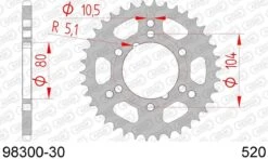 AFAM Tandwiel Achterzijde Staal 30T - 520