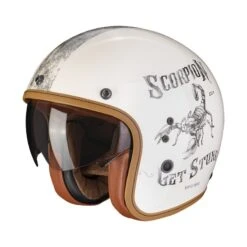 Scorpion Belfast Evo Pique Motorhelm -Motorfiets Uitrusting Serie scorpion belfast evo pique creme noir 7090